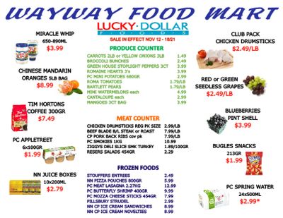 WayWay Food Mart Flyer November 12 to 18