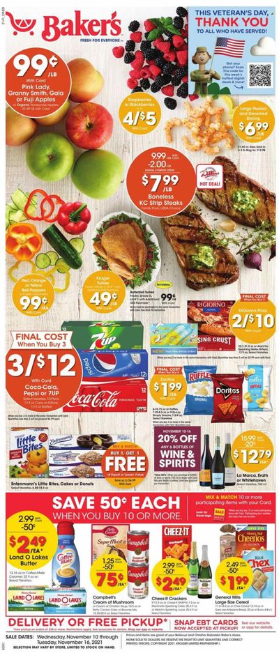 Baker's (NE) Weekly Ad Flyer November 13 to November 20