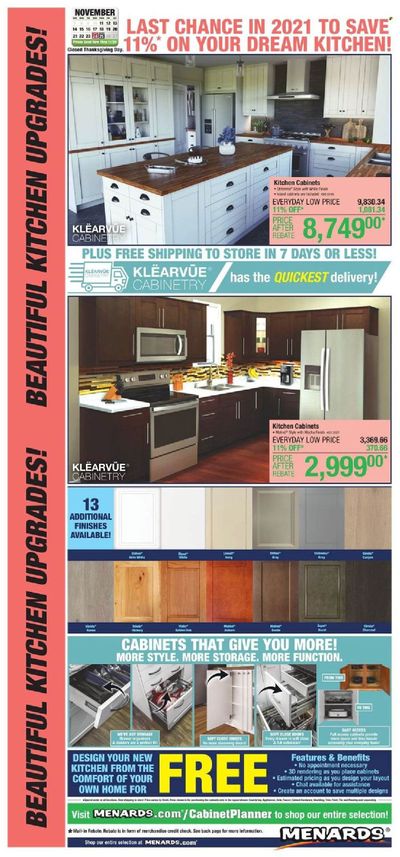 Menards Weekly Ad Flyer November 13 to November 20