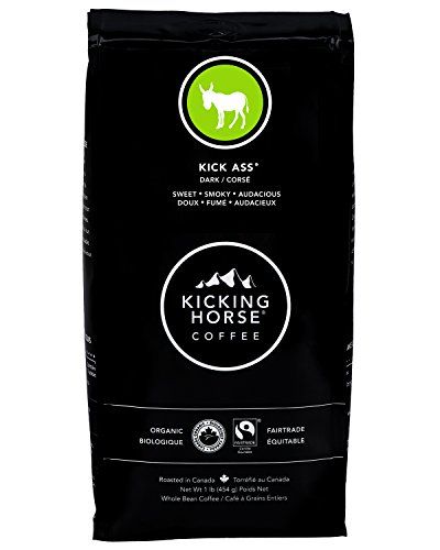 Kicking Horse Coffee, Kick Ass, Dark Roast, Whole Bean, 1 lb - Certified Organic, Fairtrade, Kosher Coffee $9.99 (Reg $12.56)