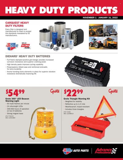 Carquest Weekly Ad Flyer November 15 to November 22