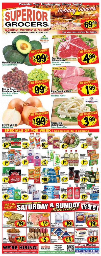 Superior Grocers (CA) Weekly Ad Flyer November 15 to November 22