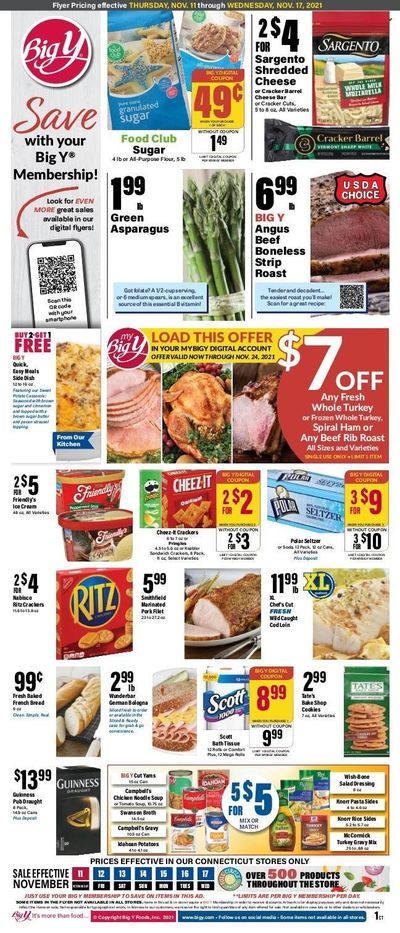 Big Y (CT) Weekly Ad Flyer November 15 to November 22