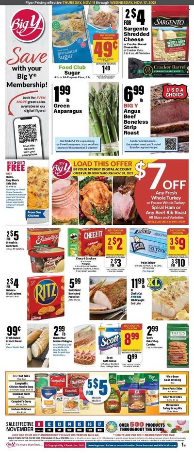 Big Y (MA) Weekly Ad Flyer November 15 to November 22