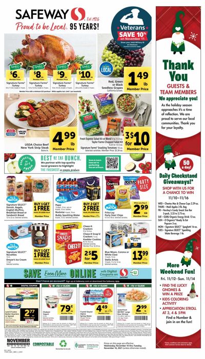 Safeway (AZ, CA, CO, HI, MD, NE, OR, VA, WA) Weekly Ad Flyer November 16 to November 23