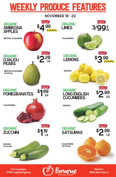 Pomme Natural Market Flyer November 16 to 22