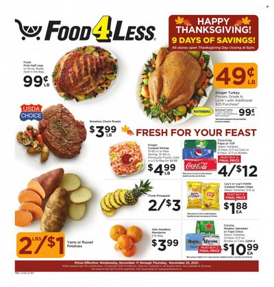Food 4 Less (IN) Weekly Ad Flyer November 16 to November 23