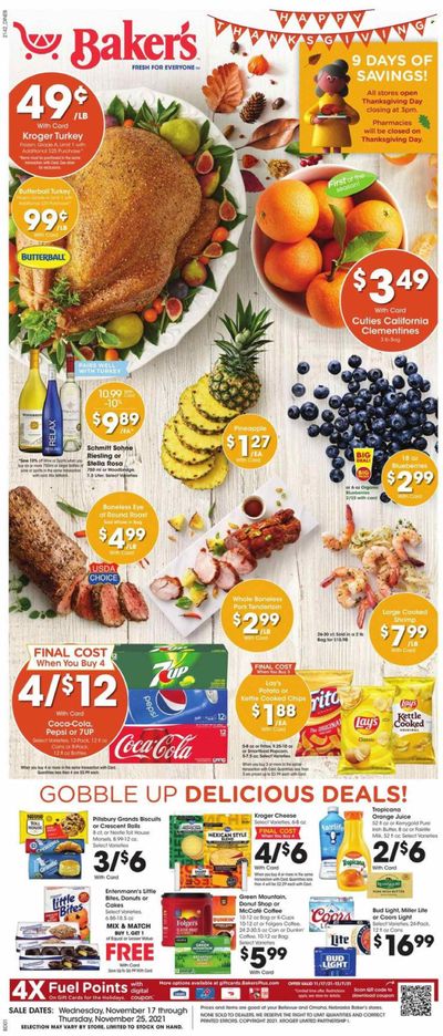 Baker's (NE) Weekly Ad Flyer November 16 to November 23