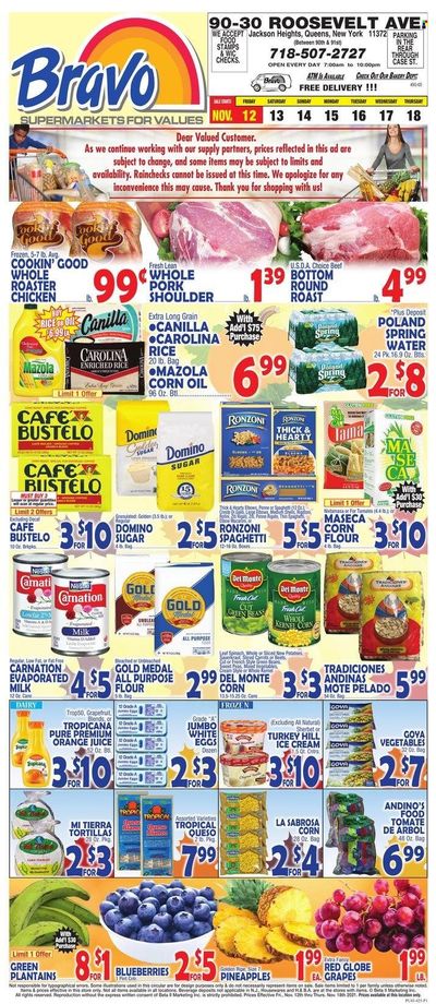 Bravo Supermarkets (CT, FL, MA, NJ, NY, PA) Weekly Ad Flyer November 17 to November 24