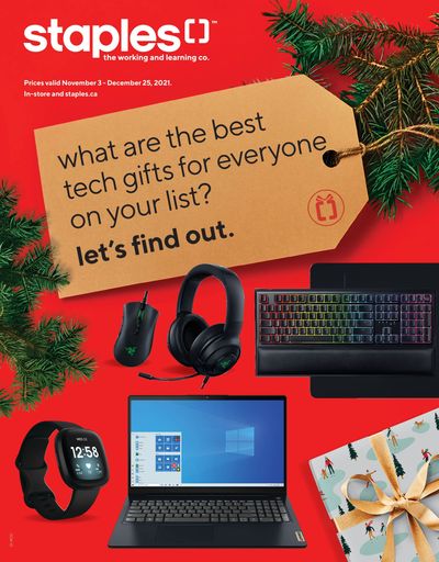 Staples Holiday Tech Guide Flyer November 3 to December 25