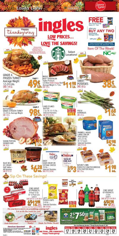 Ingles (GA, NC, SC, TN) Weekly Ad Flyer November 17 to November 24