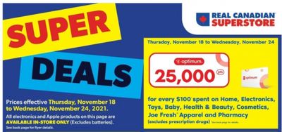 Real Canadian Superstore Ontario: Get 25,000 PC Optimum Points For Every $100 Spent On General Merchandise November 18th – 24th