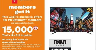 Loblaws Ontario: Get 15,000 PC Optimum Points For Every $50 Spent On General Merchandise November 18th – 24th