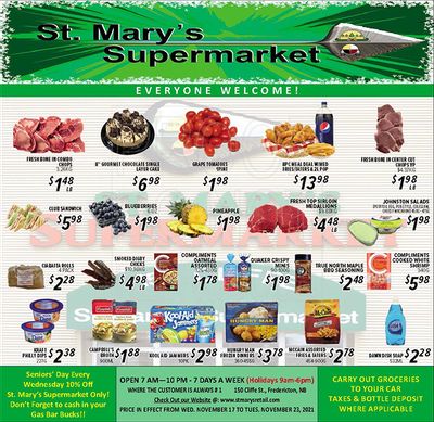 St. Mary's Supermarket Flyer November 17 to 23