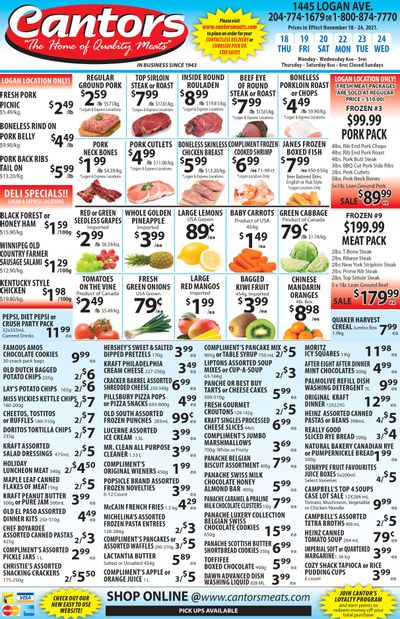 Cantor's Meats Flyer November 18 to 24