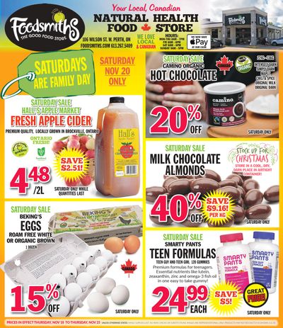 Foodsmiths Flyer November 18 to 25