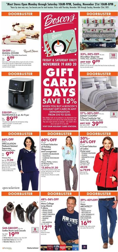 Boscov's (CT, DE, MD, NJ, NY, PA) Weekly Ad Flyer November 18 to November 25