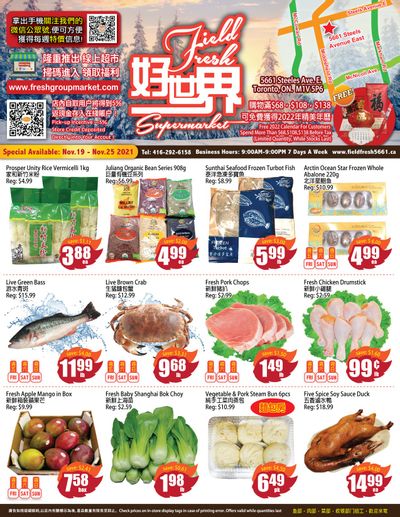Field Fresh Supermarket Flyer November 19 to 25