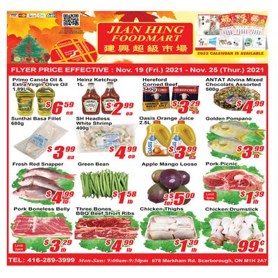 Jian Hing Foodmart (Scarborough) Flyer November 19 to 25