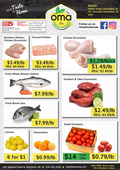 Oma Fresh Foods Flyer November 19 to 25