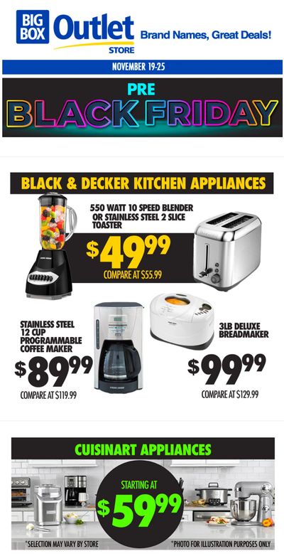 Big Box Outlet Store Pre-Black Friday Flyer November 19 to 25, 2021