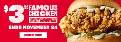 KFC Canada Promo: Famous Chicken Sandwich for $3.95
