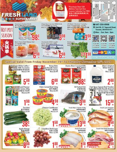 FreshLand Supermarket Flyer November  19 to 25