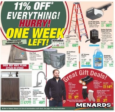 Menards Weekly Ad Flyer November 19 to November 26