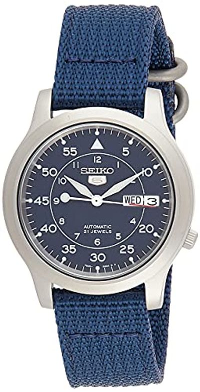 Seiko Men's SNK807 Seiko 5 Automatic Blue Canvas Strap Watch $89.08 (Reg $128.35)