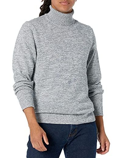 Amazon Brand - Goodthreads Men's Supersoft Marled Turtleneck Sweater, Denim Medium $24.29 (Reg $37.80)
