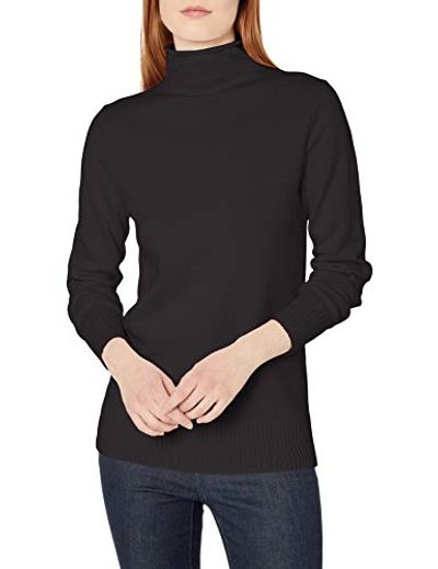 Amazon Essentials Women's Standard 100% Cotton Roll Neck Sweater, Black, X-Small $20.23 (Reg $35.40)