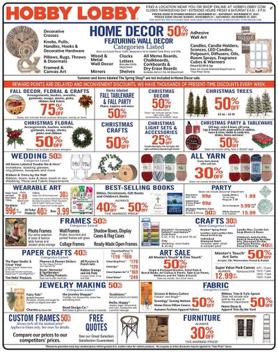 Hobby Lobby Weekly Ad Flyer November 21 to November 28