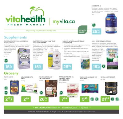 Vita Health Fresh Market  Black Friday Flyer November 19 to December 5