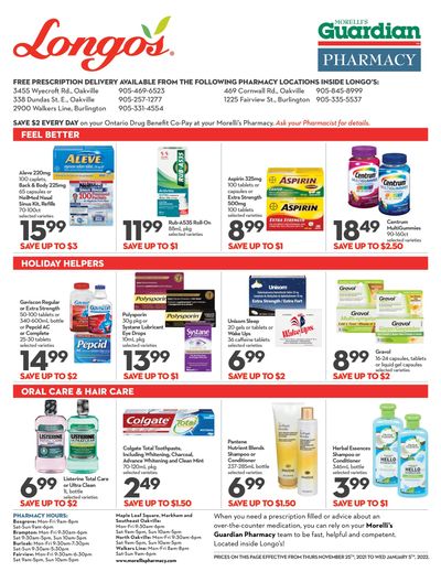 Longo's Pharmacy Flyer November 25 to January 5