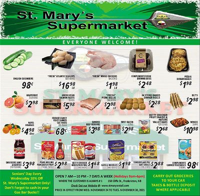 St. Mary's Supermarket Flyer November 24 to 30