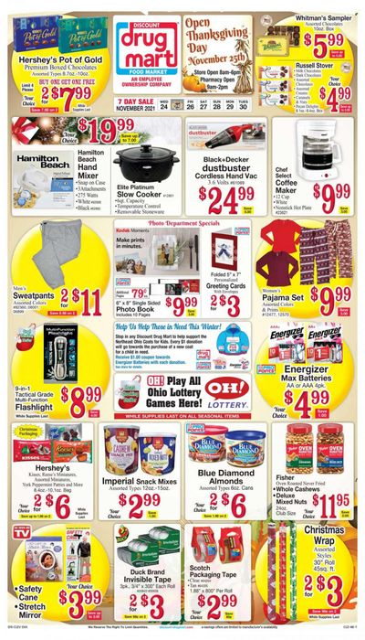 Discount Drug Mart (OH) Weekly Ad Flyer November 24 to December 1