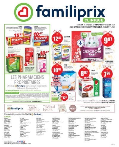 Familiprix Clinique Flyer November 25 to December 1