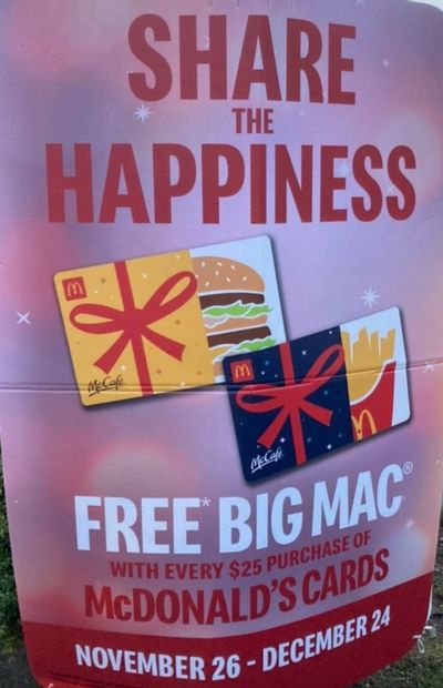 McDonald’s Canada Promotion: FREE Big Mac With $25 Gift Card Purchase