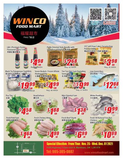 WinCo Food Mart (HWY 7) November 25 to December 1