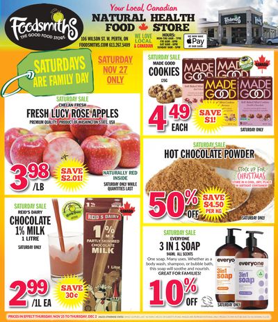 Foodsmiths Flyer November 25 to December 2