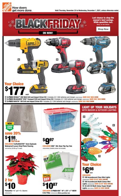 Home Depot (West) Black Friday Flyer November 25 to December 1