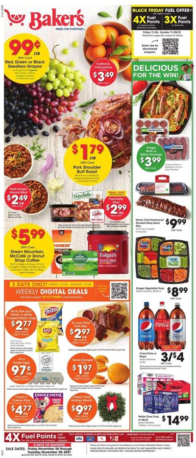 Baker's (NE) Weekly Ad Flyer November 25 to December 2