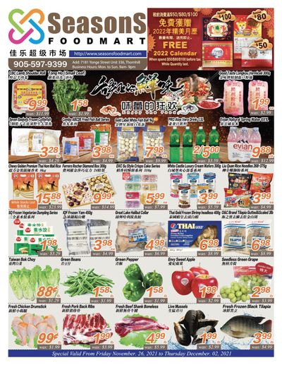 Seasons Food Mart (Thornhill) Flyer November 26 to December 2