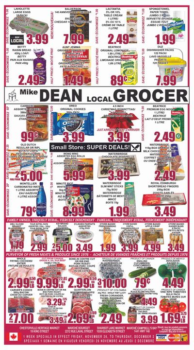 Mike Dean Local Grocer Flyer November 26 to December 2