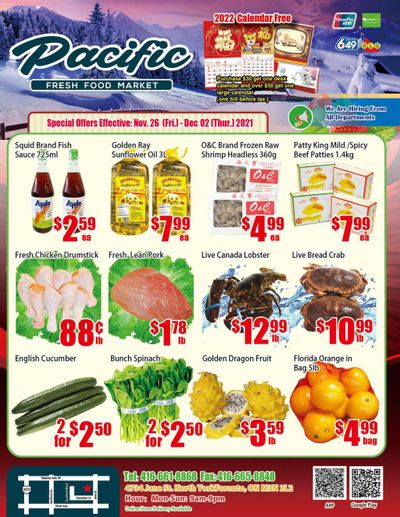 Pacific Fresh Food Market (North York) Flyer November 26 to December 2