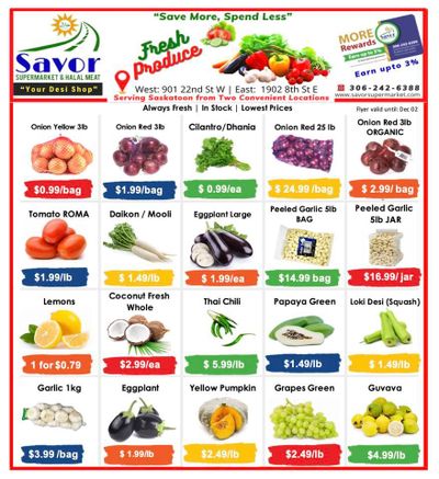 Savor Supermarket Flyer November 26 to December 2