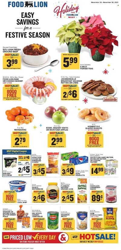Food Lion (VA) Weekly Ad Flyer November 26 to December 3