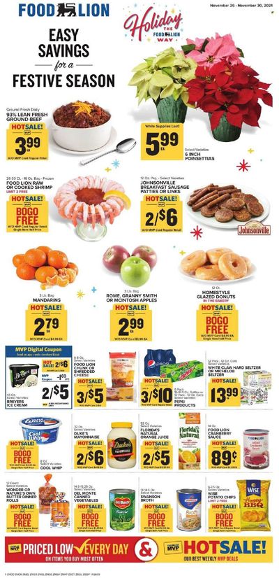 Food Lion (NC) Weekly Ad Flyer November 26 to December 3