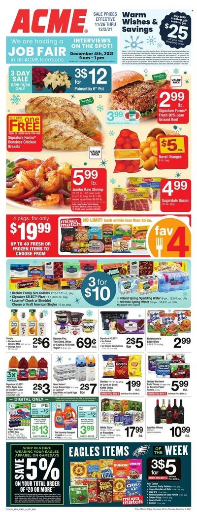 ACME (DE, NJ, NY, PA) Weekly Ad Flyer November 26 to December 3