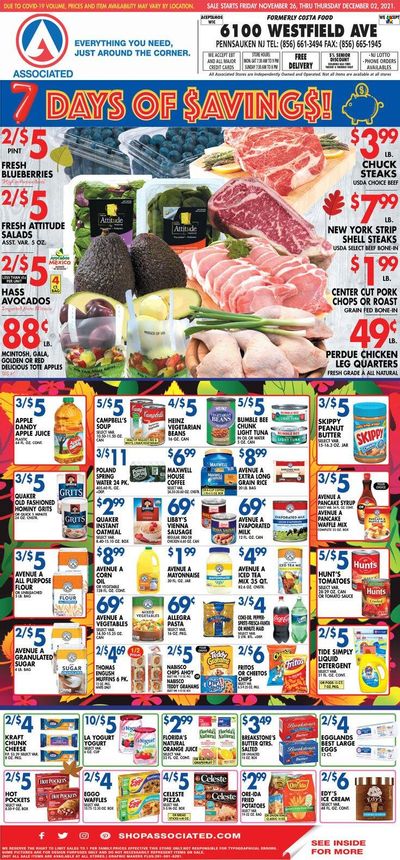 Associated Supermarkets (NY) Weekly Ad Flyer November 26 to December 3